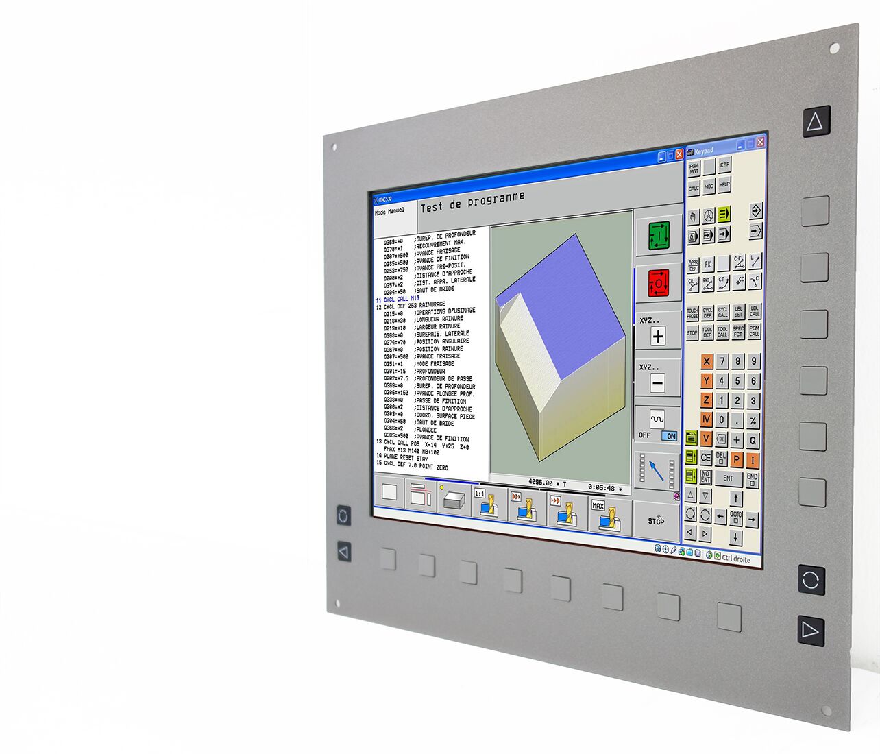 Heidenhain BF 155 replacement monitor including front panel and keyboard 2 Schrägansicht des Heidenhain BF 155M Ersatzmonitors